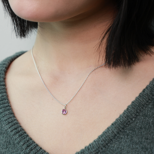 Sana Necklace - Pink Topaz