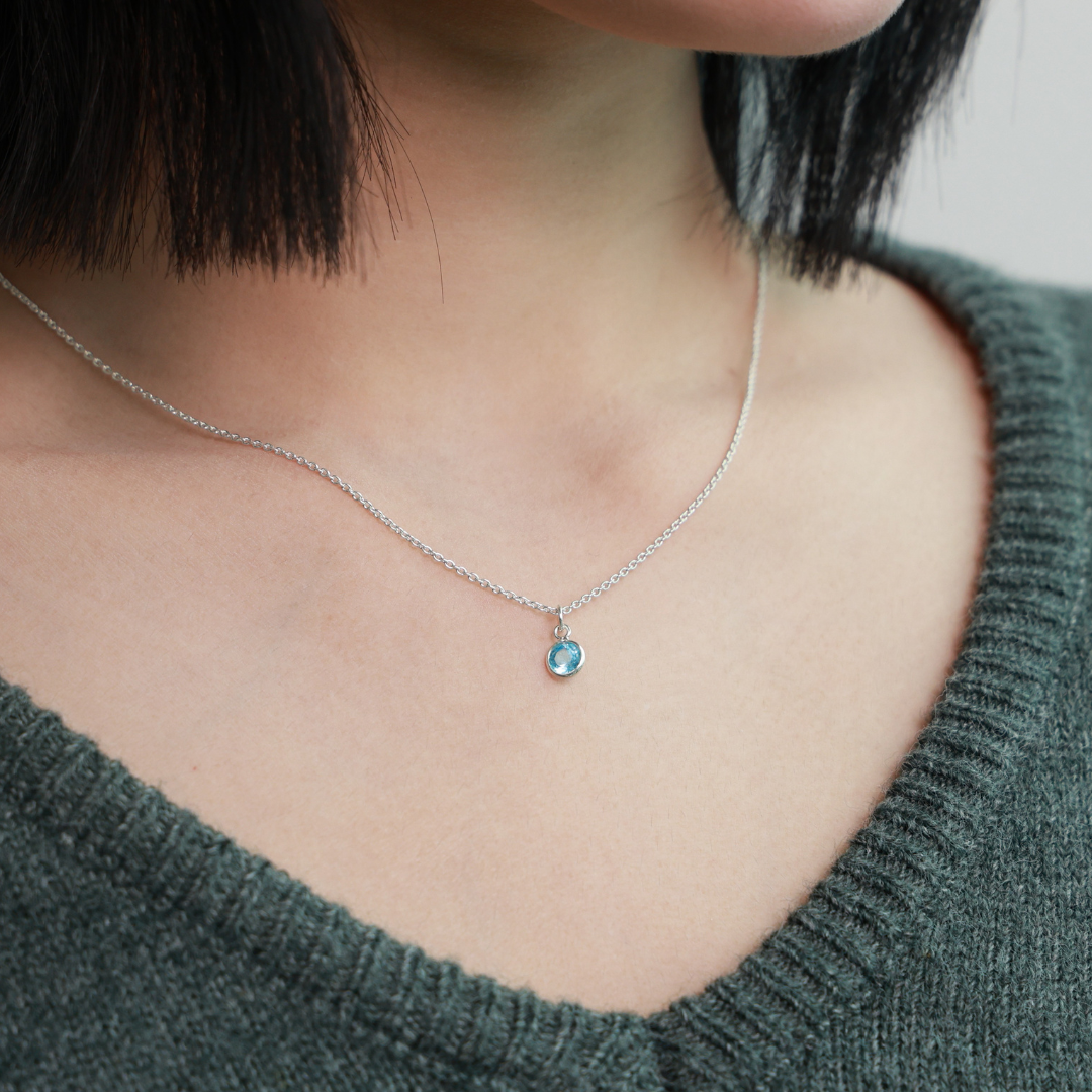 Dara Necklace - Blue Topaz