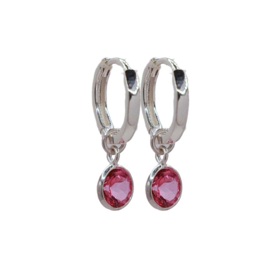 Sana Hoops - Pink Topaz