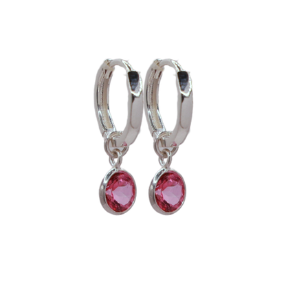 Sana Hoops - Pink Topaz