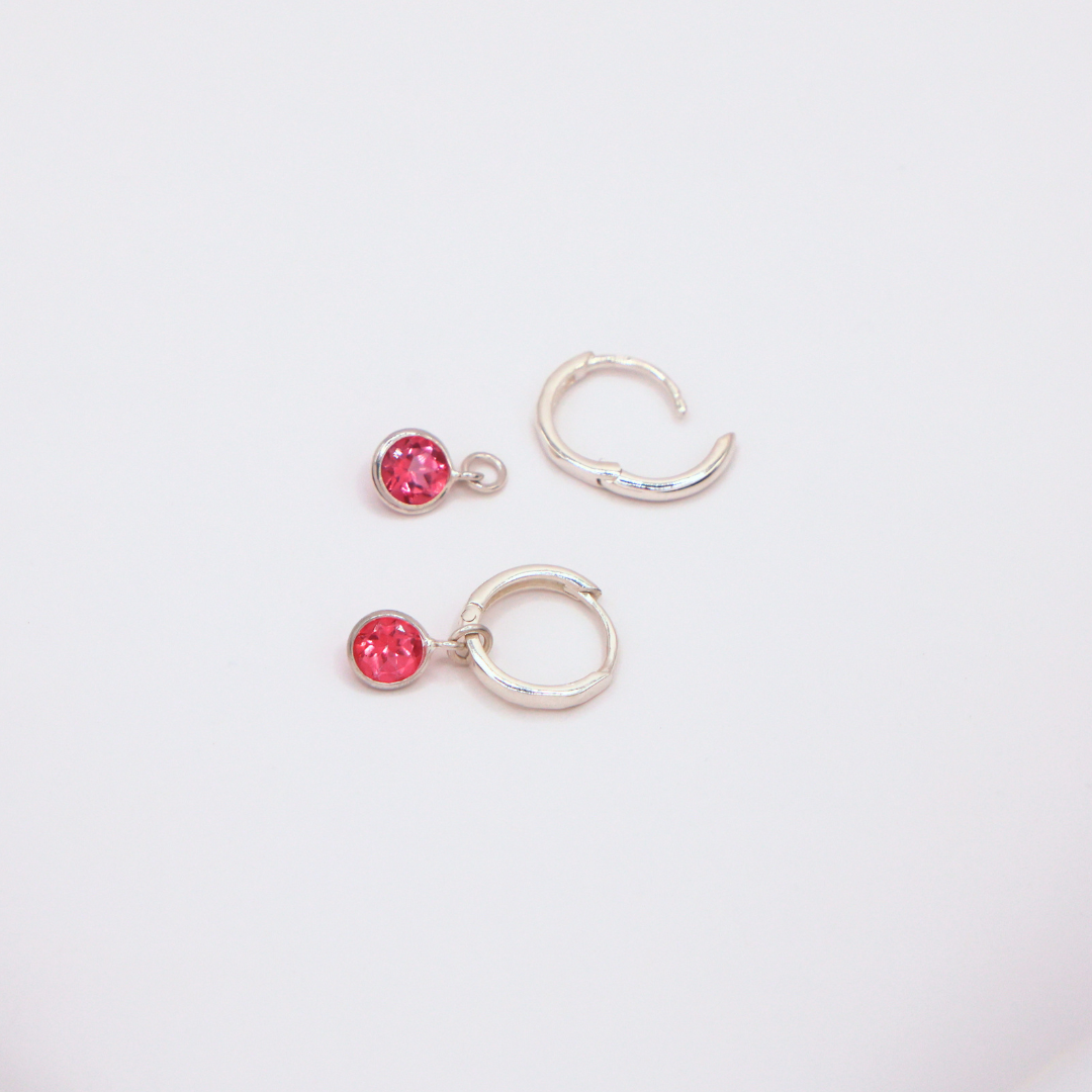 Sana Hoops - Pink Topaz