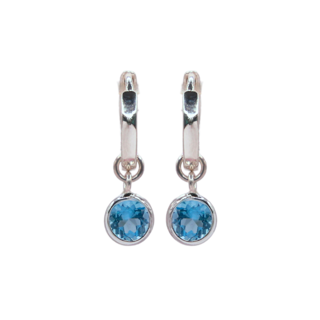 Dara Hoops - Blue Topaz