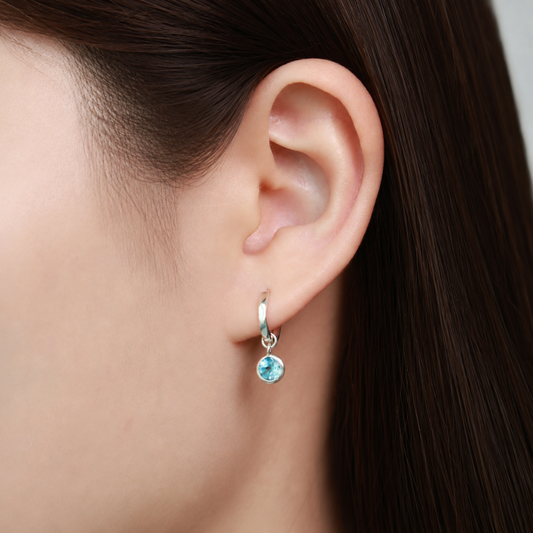 Dara Hoops - Blue Topaz
