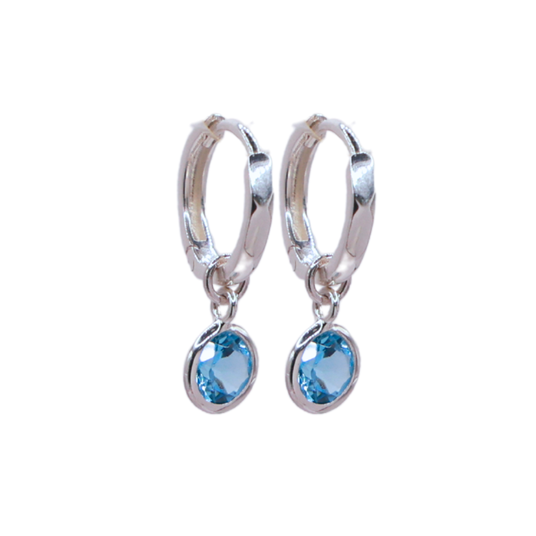 Dara Hoops - Blue Topaz