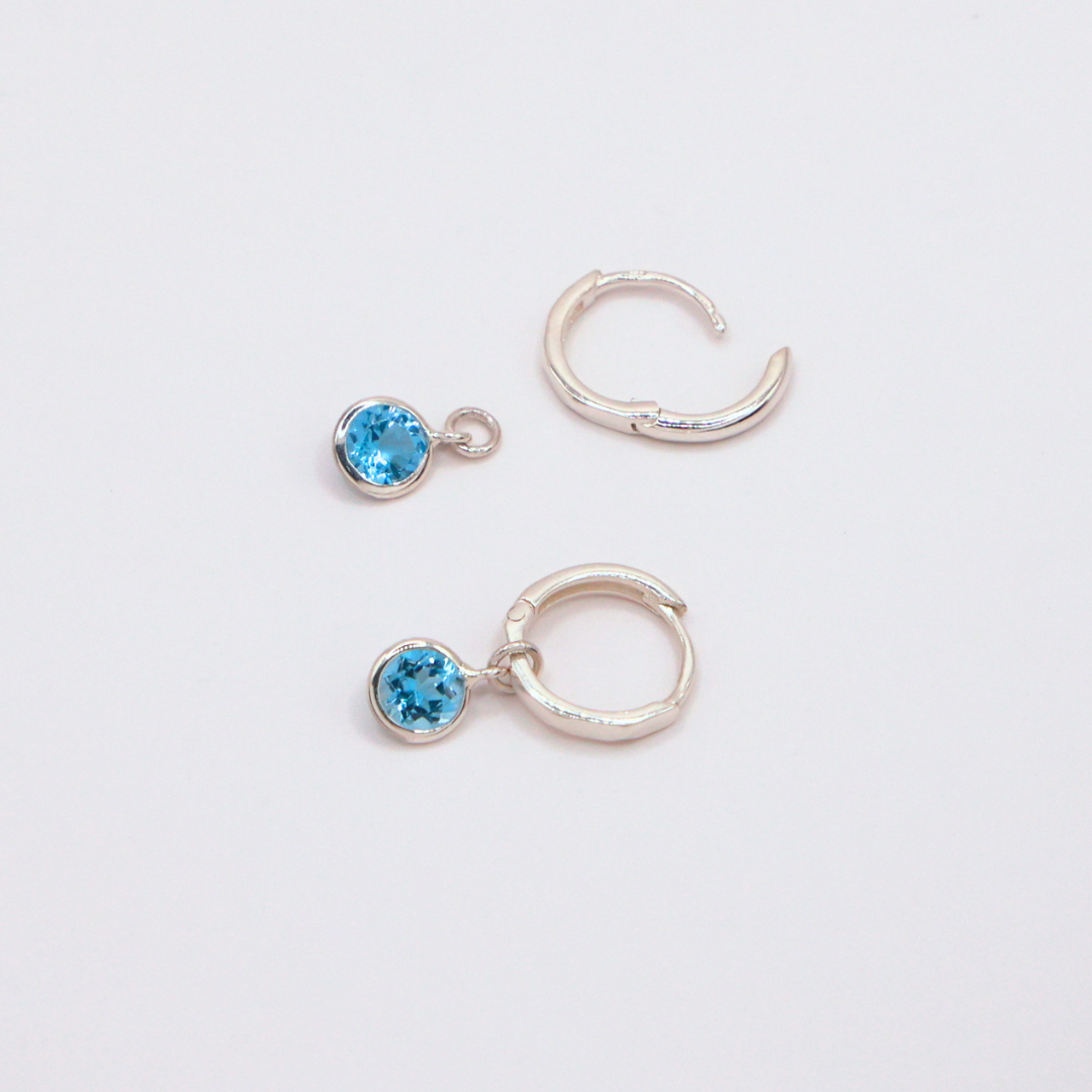 Dara Hoops - Blue Topaz