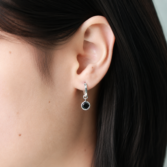 Kara Hoops - Black Onyx