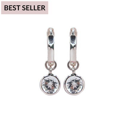 Pria Hoops - White Topaz