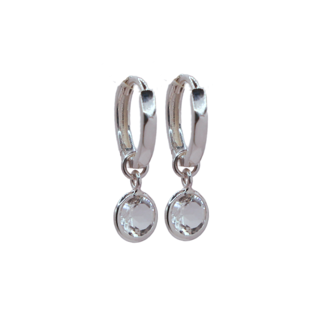 Pria Hoops - White Topaz