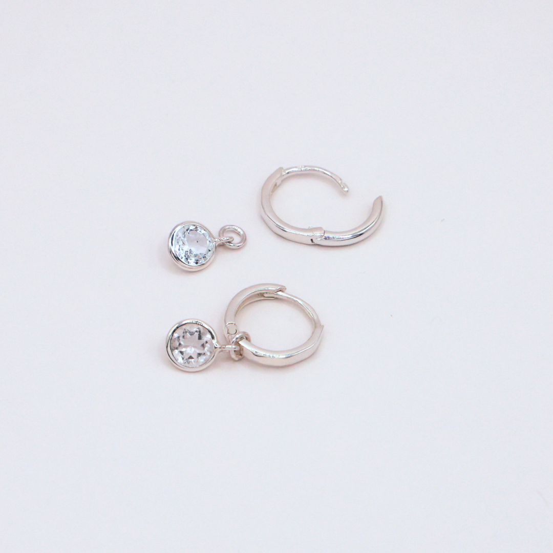 Pria Hoops - White Topaz